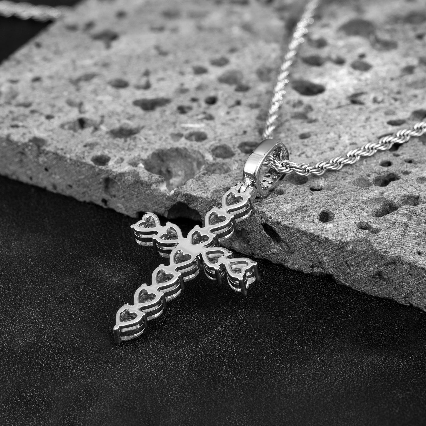Fthway PureGrace™ Moissanite Cross Necklace – 18K White Gold Over 925 Silver