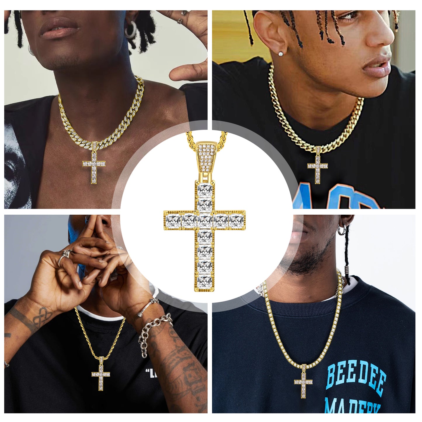 Cubic Clarity – Moissanite Cross in Gold Vermeil