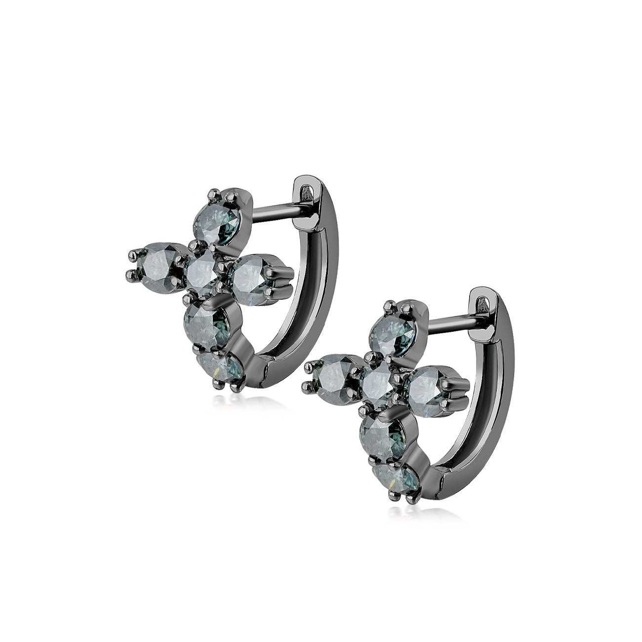 Aurora Gem Huggie Earrings – Sterling Silver with Moissanite Shine