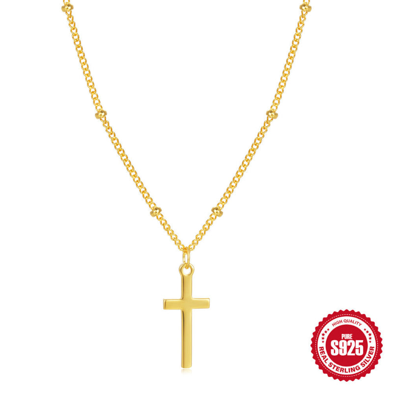 Fthway Faith Necklace – Single Cross in Pure Silver with Polished Finish