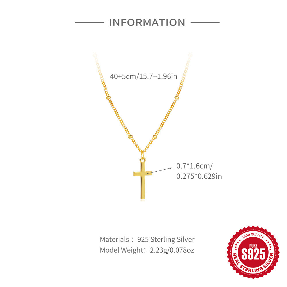 Fthway Faith Necklace – Single Cross in Pure Silver with Polished Finish