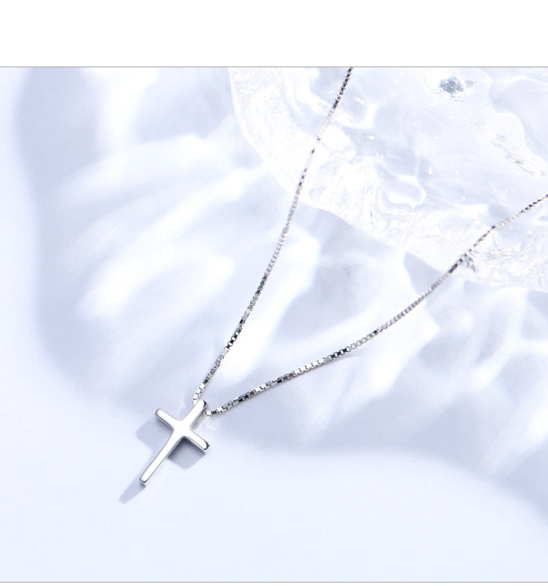 925 Sterling Silver Cross Necklace โ Unisex Pendant, 16 Inch Chain
