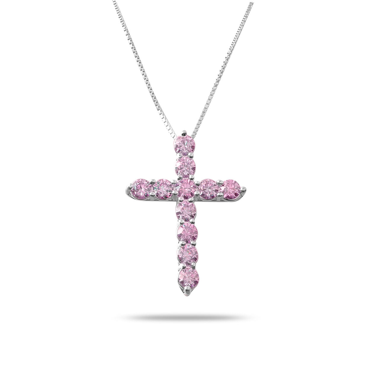 Celestial Cross – 925 Silver Moissanite Necklace (7 Colors)