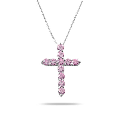 Celestial Cross – 925 Silver Moissanite Necklace (7 Colors)