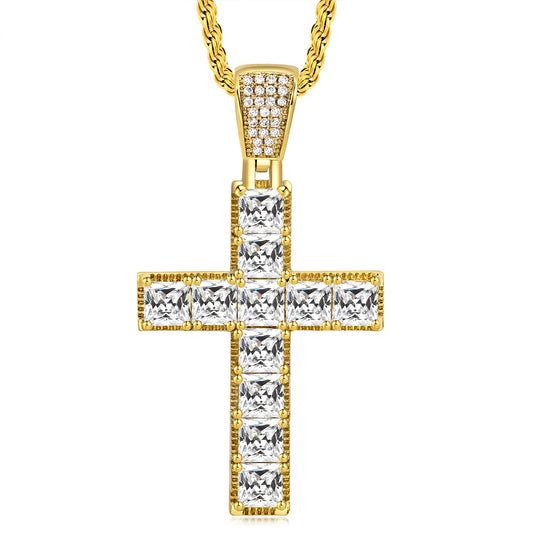 Cubic Clarity – Moissanite Cross in Gold Vermeil