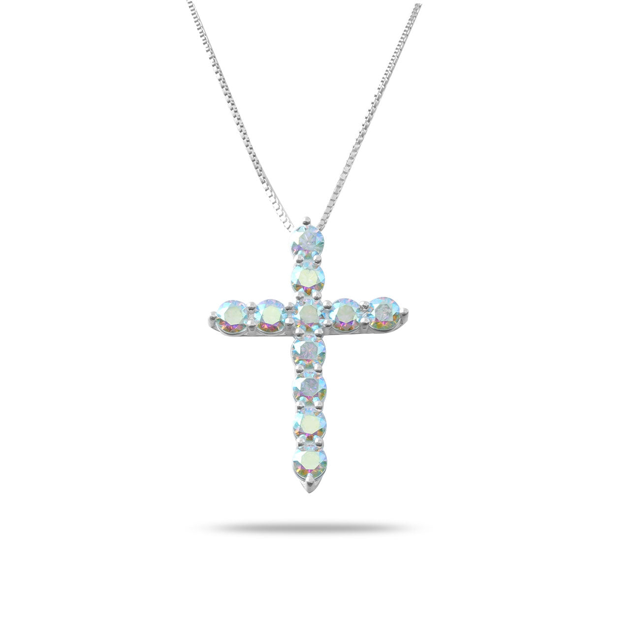 Celestial Cross – 925 Silver Moissanite Necklace (7 Colors)