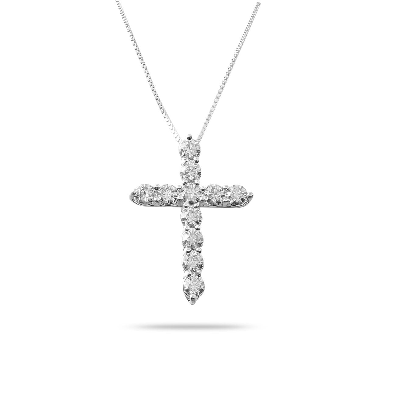 Celestial Cross – 925 Silver Moissanite Necklace (7 Colors)