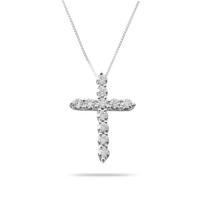 Celestial Cross – 925 Silver Moissanite Necklace (7 Colors)