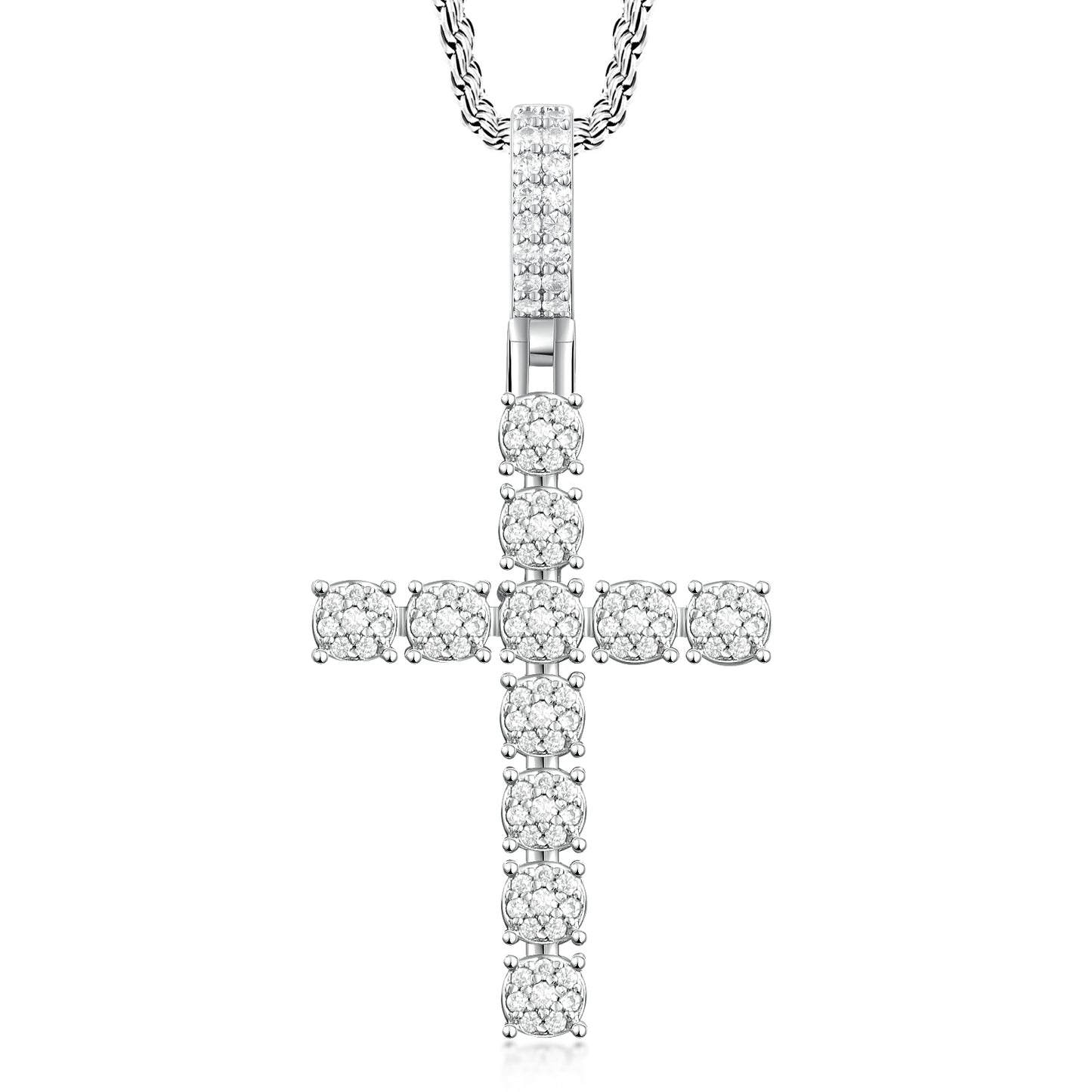 Blessed Light – Sparkling Moissanite Cross Necklace for Women