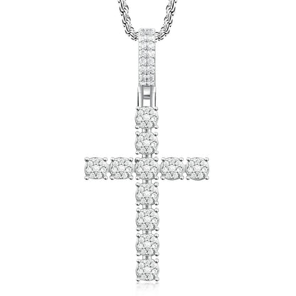 Blessed Light – Sparkling Moissanite Cross Necklace for Women