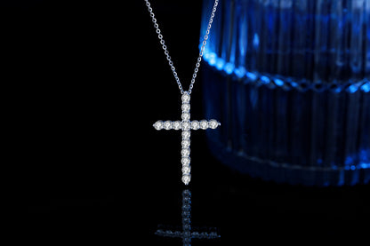 Everlight Moissanite Cross Pendant – 925 Sterling Silver