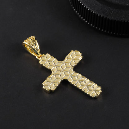 Fthway RadiantFaith™ Cross Necklace – 18K Gold-Plated Sterling Silver with CZ Stones