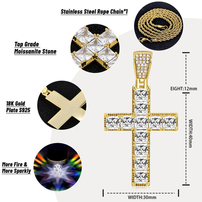 Cubic Clarity – Moissanite Cross in Gold Vermeil