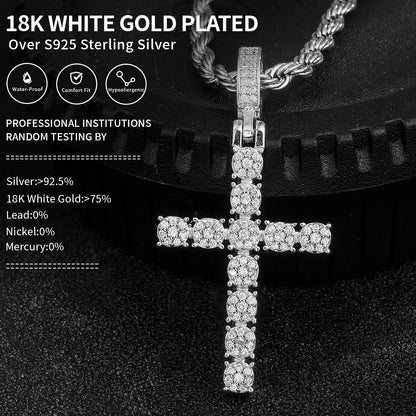 Blessed Light – Sparkling Moissanite Cross Necklace for Women