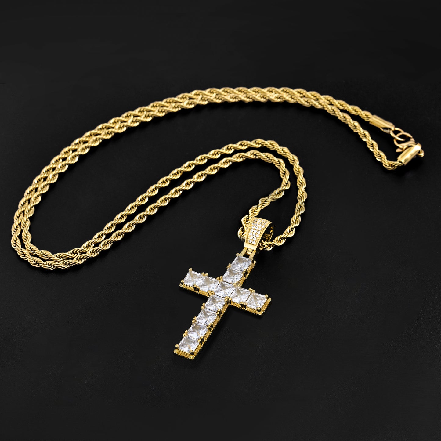 Cubic Clarity – Moissanite Cross in Gold Vermeil