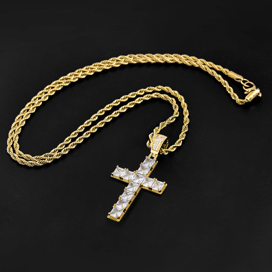 Cubic Clarity – Moissanite Cross in Gold Vermeil