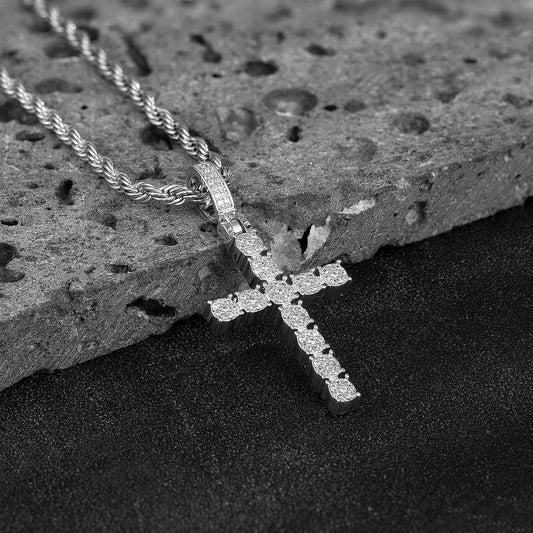 Blessed Light – Sparkling Moissanite Cross Necklace for Women