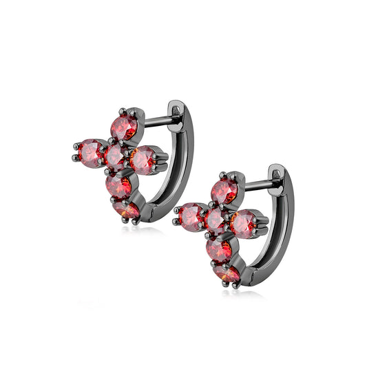 Aurora Gem Huggie Earrings – Sterling Silver with Moissanite Shine