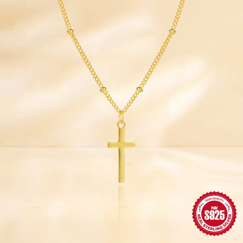 Fthway Faith Necklace – Single Cross in Pure Silver with Polished Finish