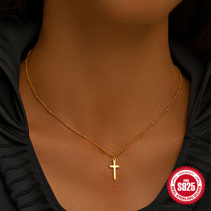 Fthway Faith Necklace – Single Cross in Pure Silver with Polished Finish