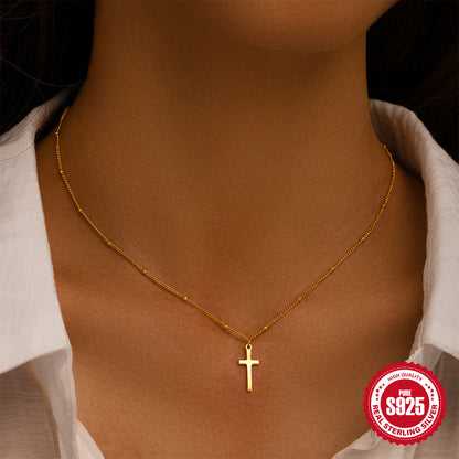 Fthway Faith Necklace – Single Cross in Pure Silver with Polished Finish