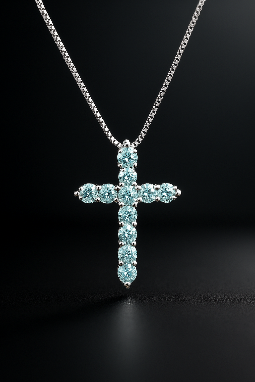 Celestial Cross – 925 Silver Moissanite Necklace (7 Colors)