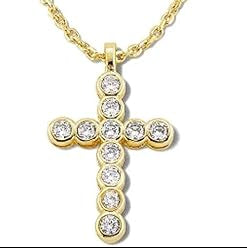 Fthway Cross Crystal Pendant Necklace, Fashion Jewelry for Women