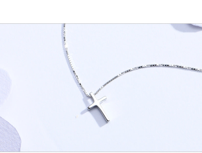 925 Sterling Silver Cross Necklace – Unisex Pendant, 16 Inch Chain