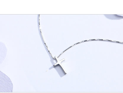925 Sterling Silver Cross Necklace – Unisex Pendant, 16 Inch Chain