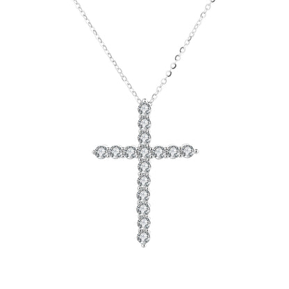 Everlight Moissanite Cross Pendant – 925 Sterling Silver