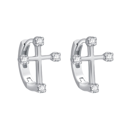 Gift-Ready Shine – Platinum-Plated Moissanite Huggie Earrings